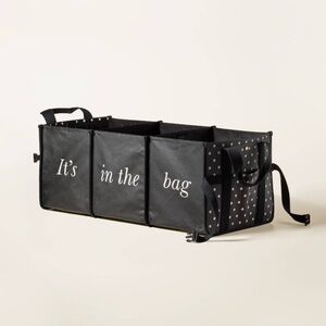 NWT Kate Spade x Target Polka Dot Canvas Car Organizer Tote Bag Black White